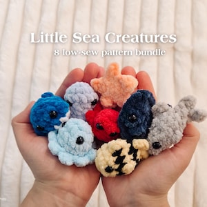 Low-Sew Little Sea Creatures Pattern Bundle | 8-in-1 |  Amigurumi PDF File in English