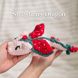 Strawberry Dragon Crochet Pattern |  Amigurumi PDF File in English