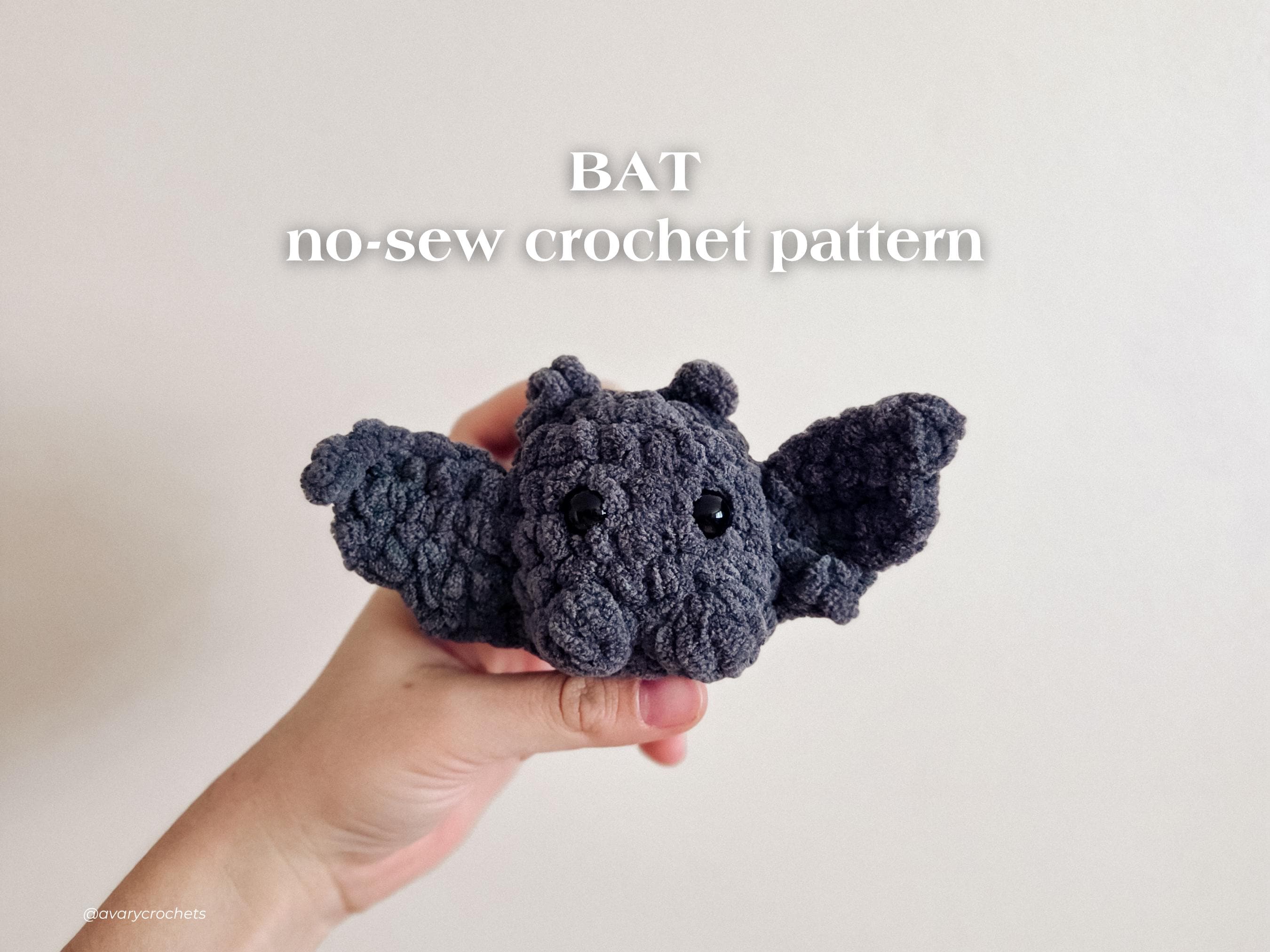 40 Crochet Witchy Stuff Patterns with Hats, Bats, and Ghosts 10 No-sew Crochet Bat Halloween Pattern Amigurumi