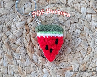 Crochet Watermelon Slice Keychain | Beginner Amigurumi PDF Pattern