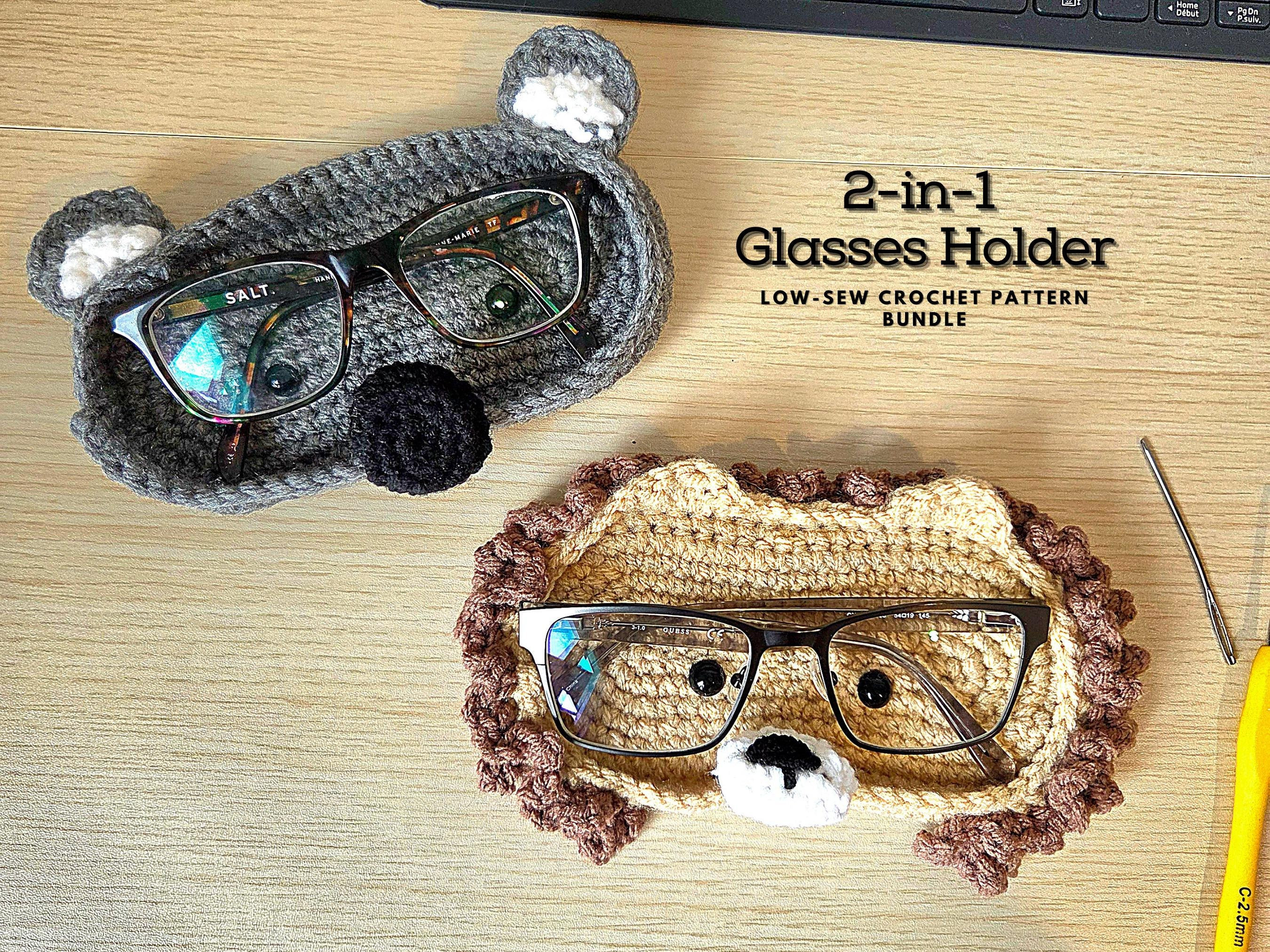 2-in-1 Crochet Glasses Holder Pattern | Lion and Koala | Amigurumi PDF File in English