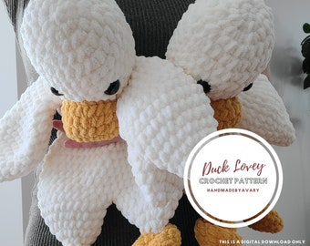 Duck Crochet Lovey Pattern: Amigurumi Snuggler (PDF Pattern)