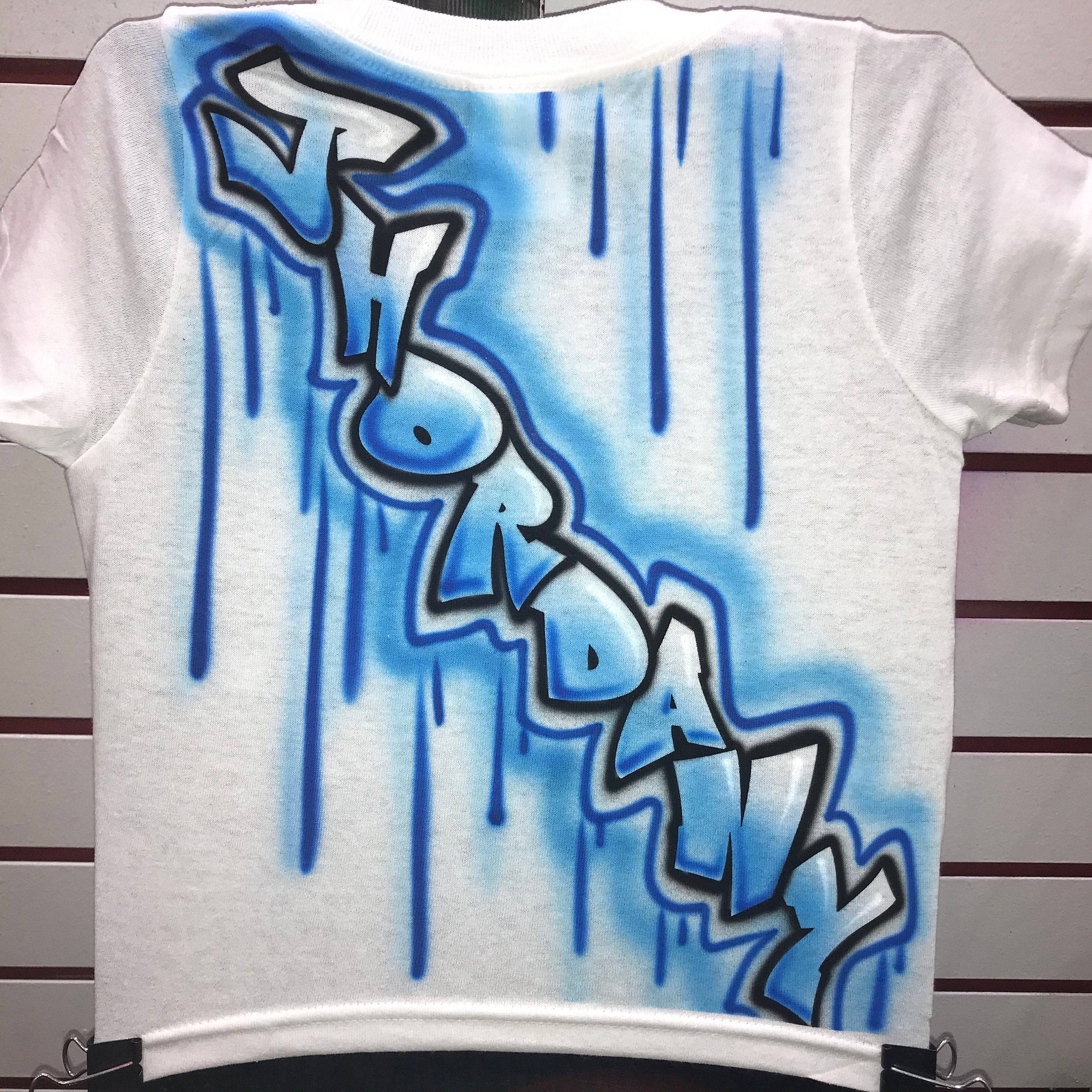 Airbrush Name Tshirt Personalized Tshirt One Name Shirt Etsy