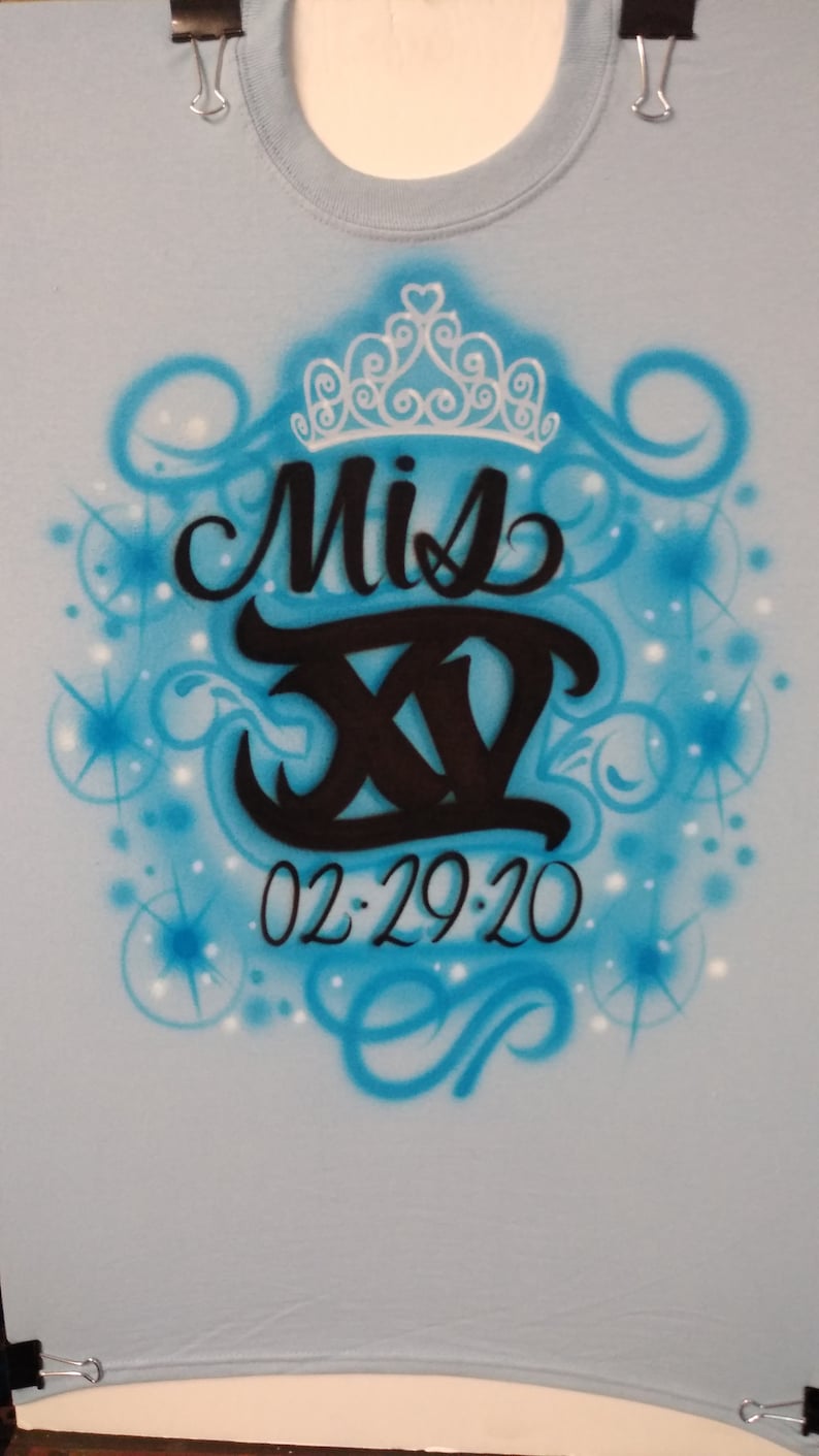 Airbrush Quinceañera Tshirt Personalized Quince Tshirt Etsy