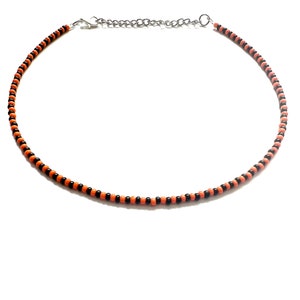 Halloween necklace, orange and black necklace, Halloween costume, fall necklace, fall jewelry, spooky season, orange choker, witch necklace