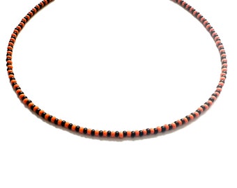 Halloween necklace, orange and black necklace, Halloween costume, fall necklace, fall jewelry, spooky season, orange choker, witch necklace