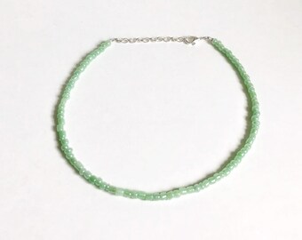 light blue and light green choker