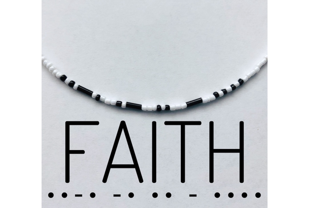 Faith Necklace, Christmas Gift, Morse Code Necklace, Faith Choker