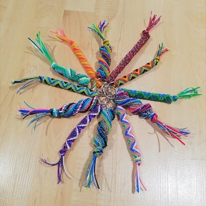 Custom Boondoggle Keychains, Rexlace lanyard, Plastic string keychains, backpack zipper pull, party favors, custom keychain, gift for kids
