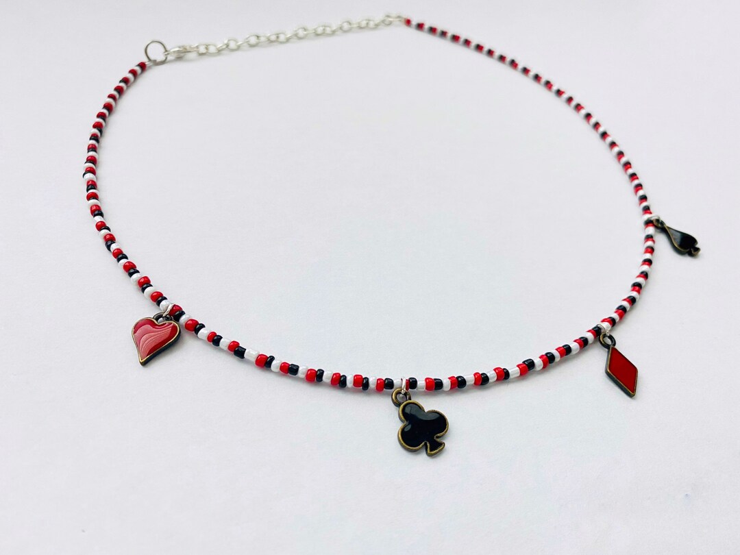 Card Suits Necklace Hearts Necklace Costume Jewelry Etsy