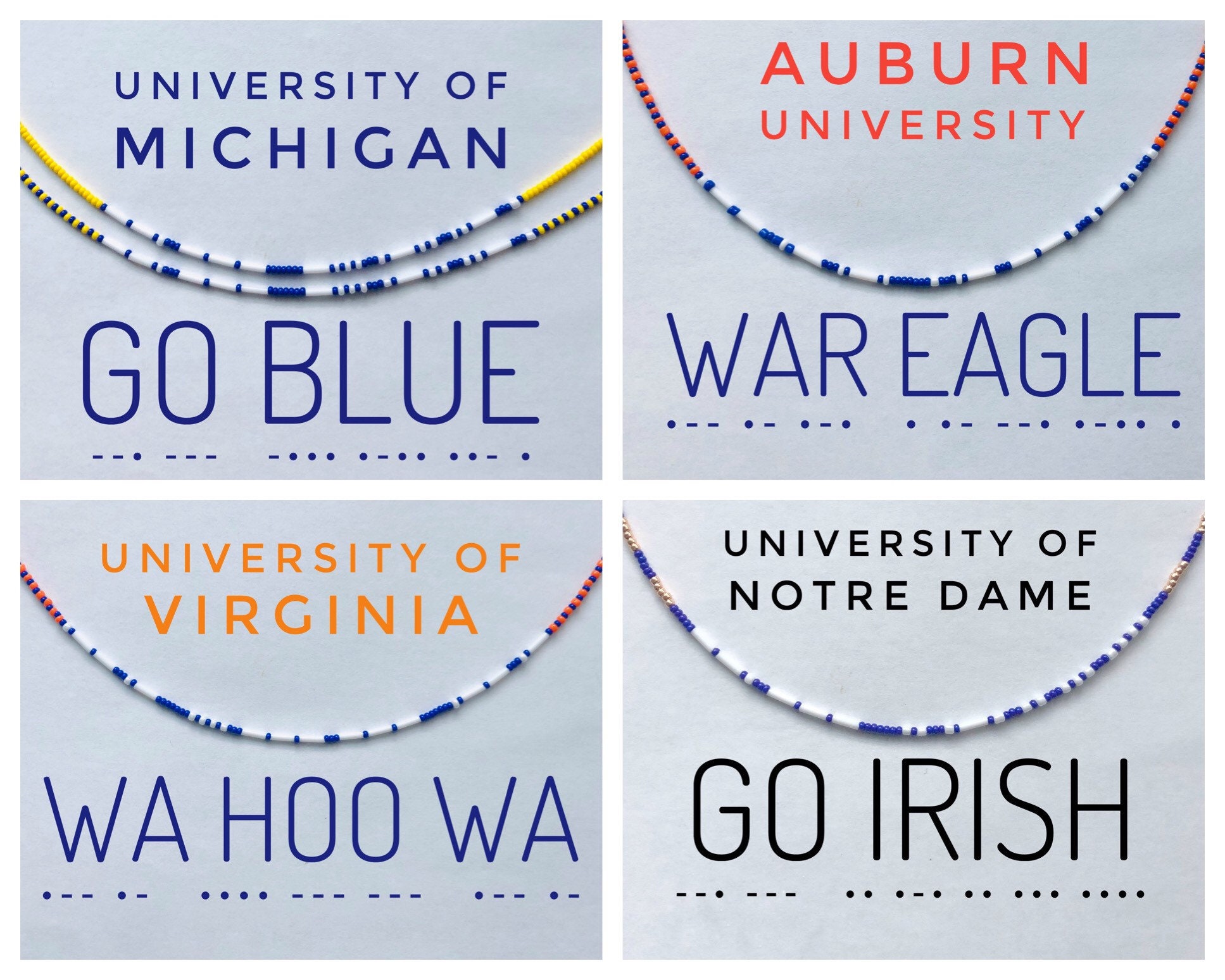 CUSTOM College necklace college jewelry college gifts bead Etsy