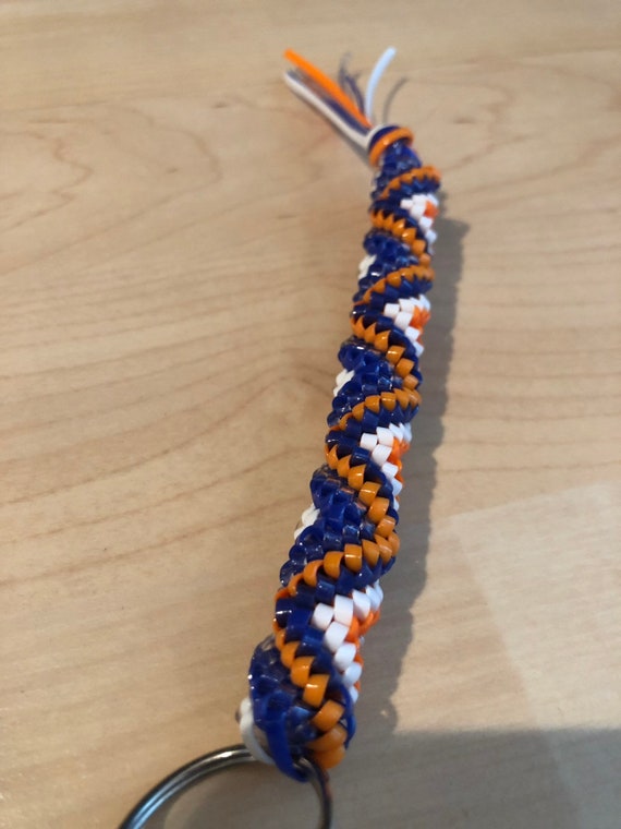 【2plan】24SS★ [LAN ARCHIVE] Ocean Rope Buckle Keyring BLUE Blue Orange & White Boondoggle Keychain | Corkscrew Twist
