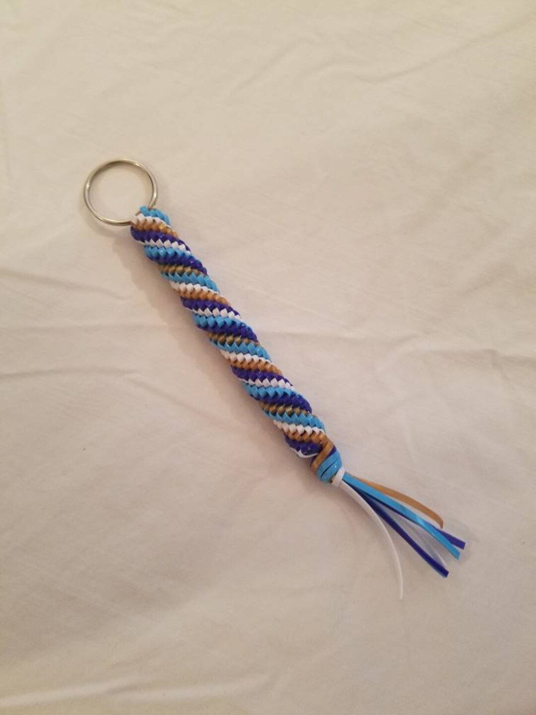 【2plan】24SS★ [LAN ARCHIVE] Ocean Rope Buckle Keyring BLUE Blue Orange & White Boondoggle Keychain | Corkscrew Twist