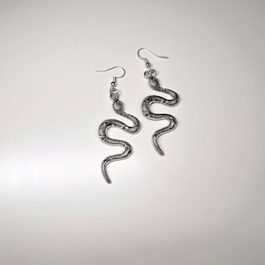 Snake earrings, Medusa earrings, Halloween earrings, Medusa Halloween costume, silver snake jewelry, spooky season, Halloween costume