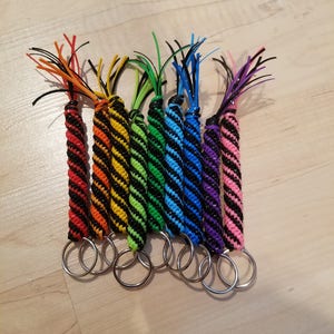 Neon Keychain, Boondoggle keychain, Gimp Plastic Lacing Keychain, Back to school, gifts for kids, Napoleon Dynamite, lanyard string keychain