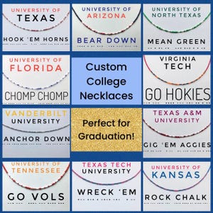 Custom College Necklace, graduation gift, college jewelry, personalized college gift, high school grad gift, class of 2025 gift, senior gift