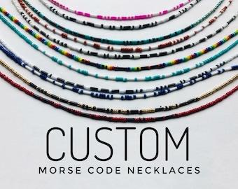 Custom Morse code necklace, personalized name necklace, bridesmaid gifts, words of affirmation