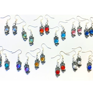 Owl earrings, animal earrings, lightweight jewelry, grad gift, owl jewelry gift for friend, unique jewelry, mix and match, animal jewelry
