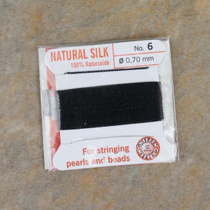 Natural Silk GRIFFIN Cord, Black Stringing Pearls and Beads