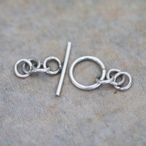 Oxidized Sterling Silver Toggle Clasp Set with Extension Chain