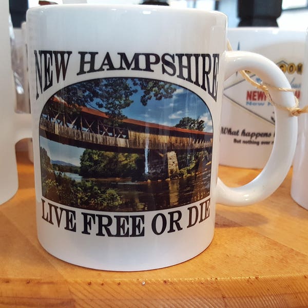 New Hampshire Covered Bridge  Blair Bridge Coffee Mug, Frosted Mug, Mason Jar