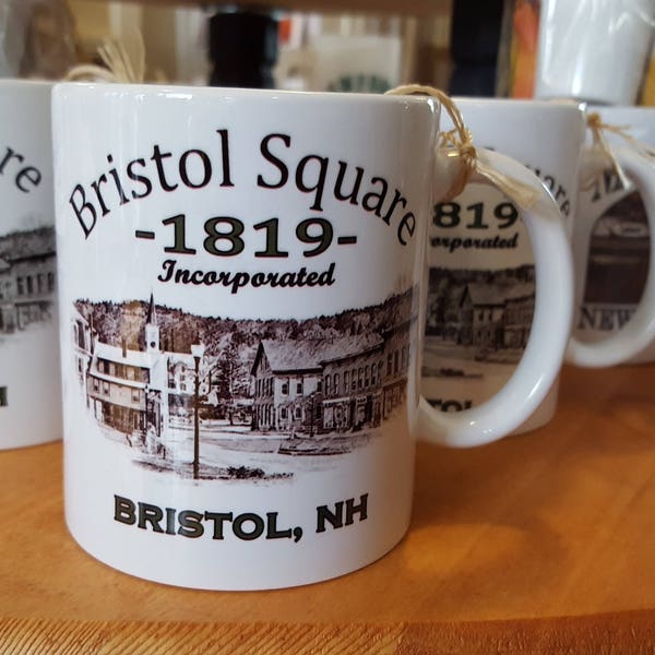 Bristol Square 1819 New Hampshire  Coffee Mug, Frosted Mug, Mason Jar