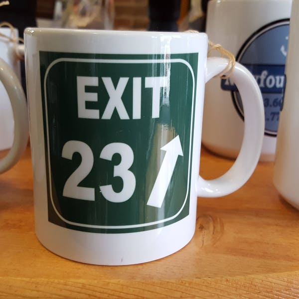 Exit 23 New Hampshire  Coffee Mug, Frosted Mug, Mason Jar