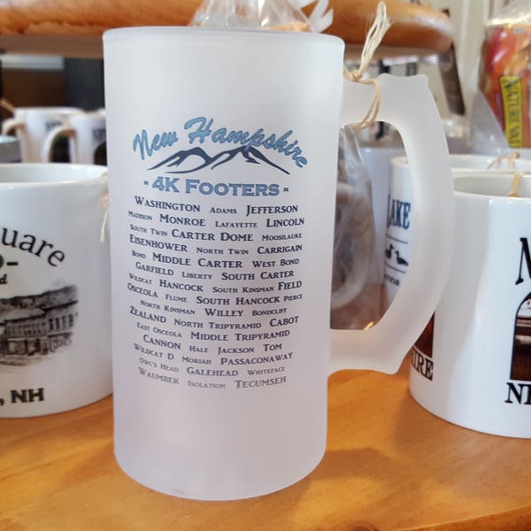 New Hampshire  4000 4k Footer List Coffee Mug, Frosted Mug, Mason Jar