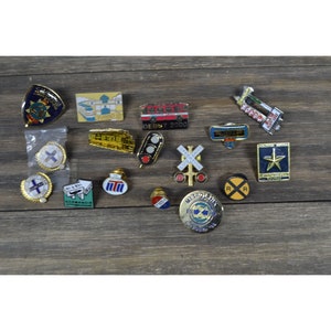 Transportation Railroad Pin Badge Lot Various Random Other Metal Enamel