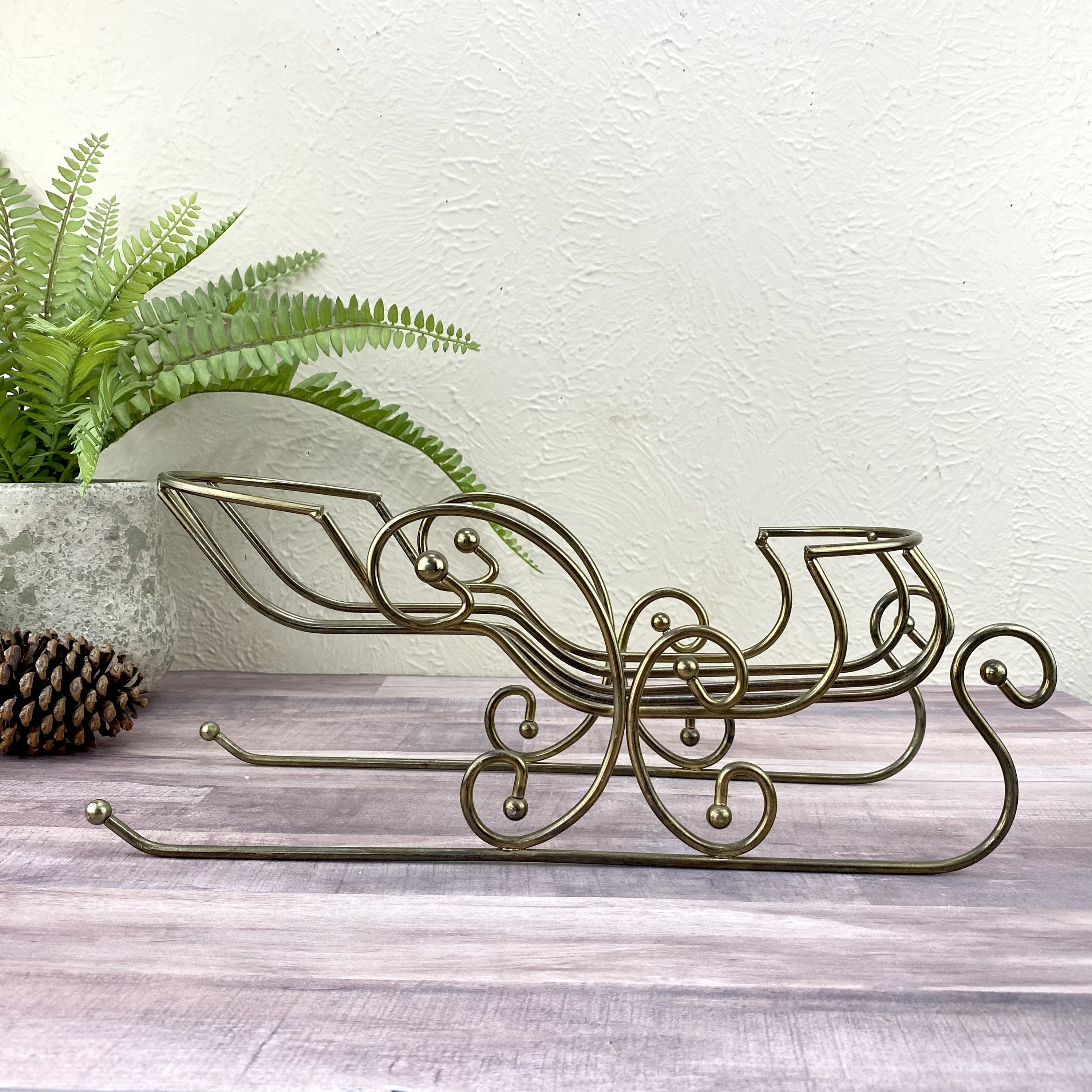 Brass Tabletop Sleigh Holiday Décor Santa's Sleigh Etsy UK