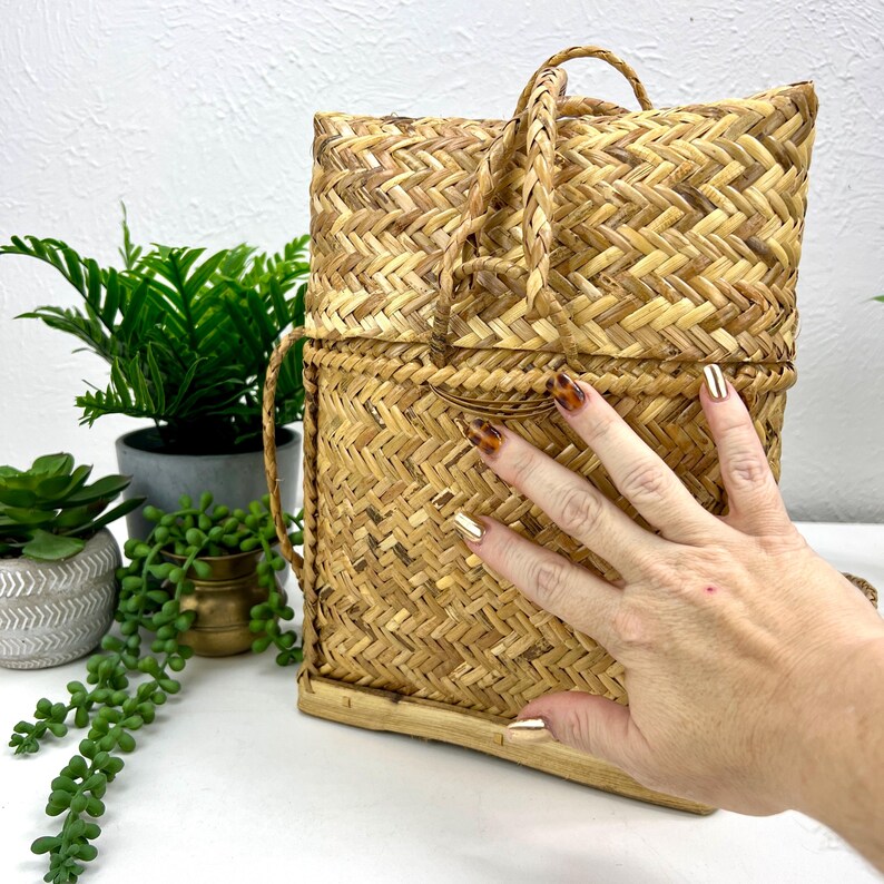 Filipino Pasiking Woven Bamboo & Rattan Backpack - Knapbasket - Boho ...