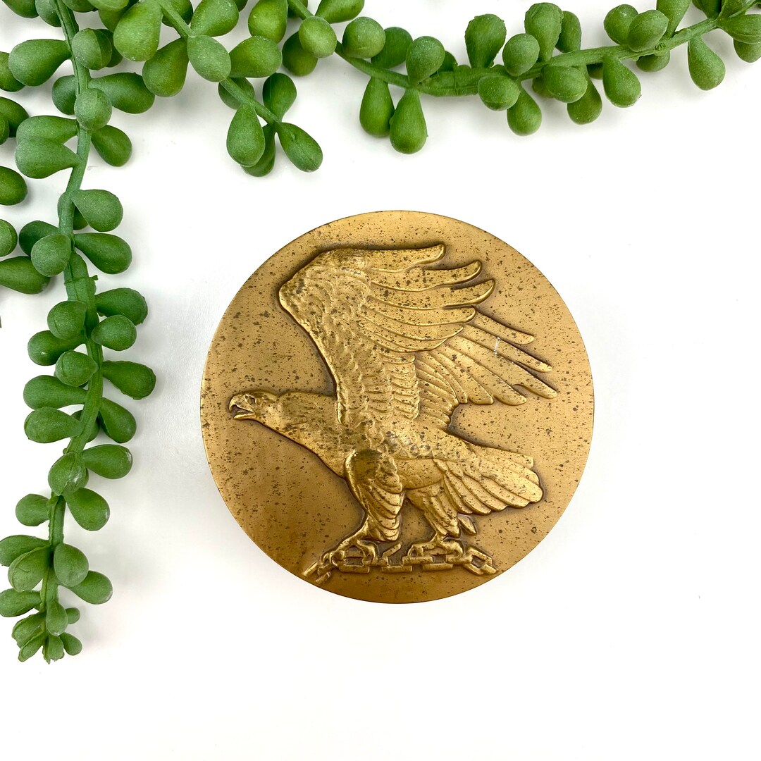 Bronze Eagle Medal Breaking the Chains by Karl Gruppe Etsy