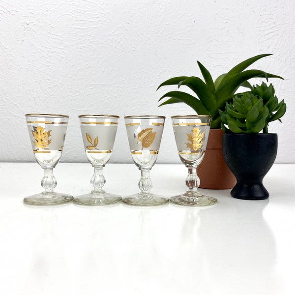 Libbey Gold Leaf Glasses Etsy
