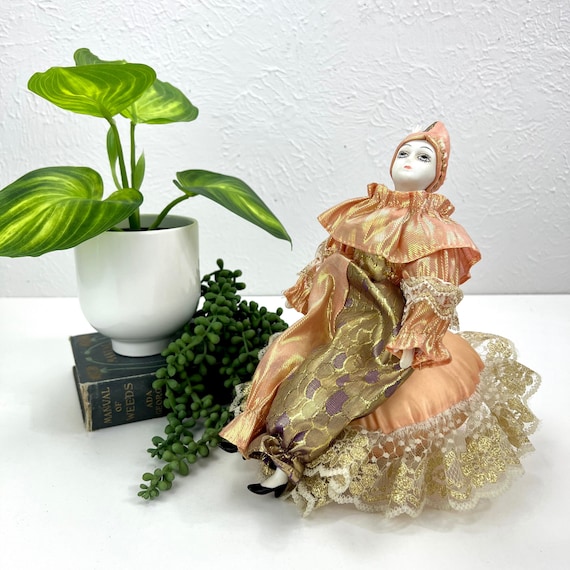 Harlequin Doll Music Box - Rotating Musical Decor