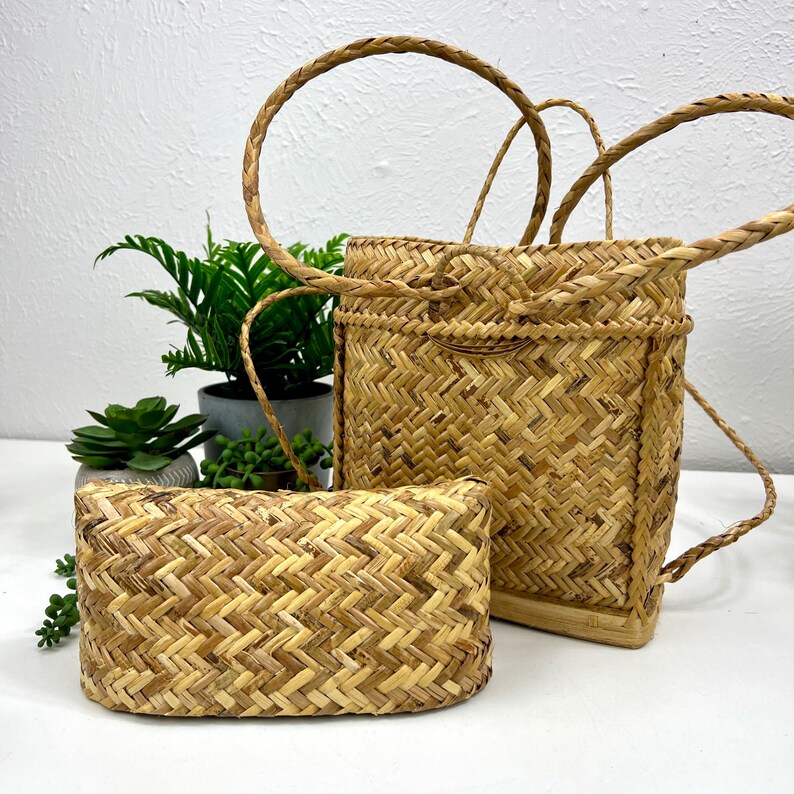Filipino Pasiking Woven Bamboo & Rattan Backpack - Knapbasket - Boho ...