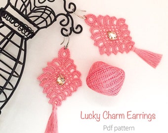 Lucky Charm Earrings - Crochet Pattern -