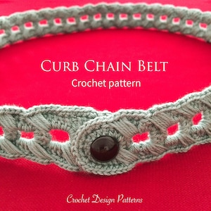 crochet pdf pattern of Curb chain belt for Men & women - boho belt style - written pdf crochet pattern + photos