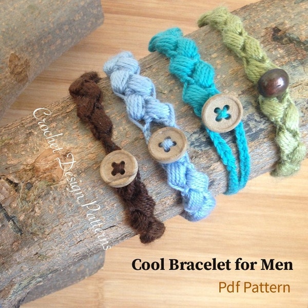 Cool Bracelet for Men Best Gift for Father’s Day - Crochet Pattern - Instant download - Crochet cuff for men - Easy crochet