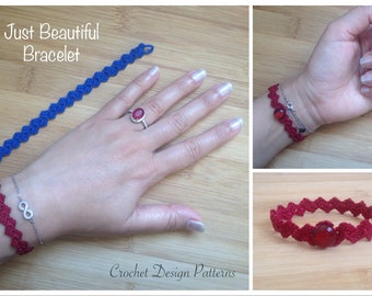 Just Beautiful Bracelet, chokers and anklet great idea gift for women - CROCHET PDF PATTERN - Instant download