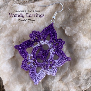 Wendy Square Earrings boho style- crochet pdf pattern - Crochet earrings pattern - Crochet jewelry - Crochet earrings - Granny Square