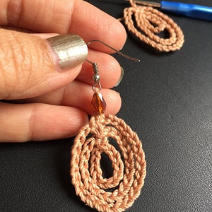 Crochet Loop the loop earrings Pdf Crochet Pattern with photos