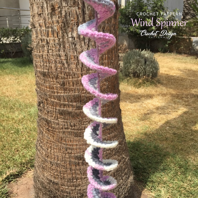 Wind Spinner with Flower Crochet pdf Pattern Digital download crochet home decor garden decoration Floral Hanging Decoration image 6