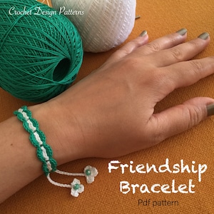 Friendship Bracelet - Wish Bracelet - Encouragement gift - Thinking of you -Crochet Pattern-