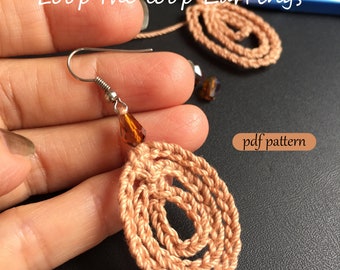 Crochet Loop Earrings Pattern: Easy Beginner Project (PDF Pattern)