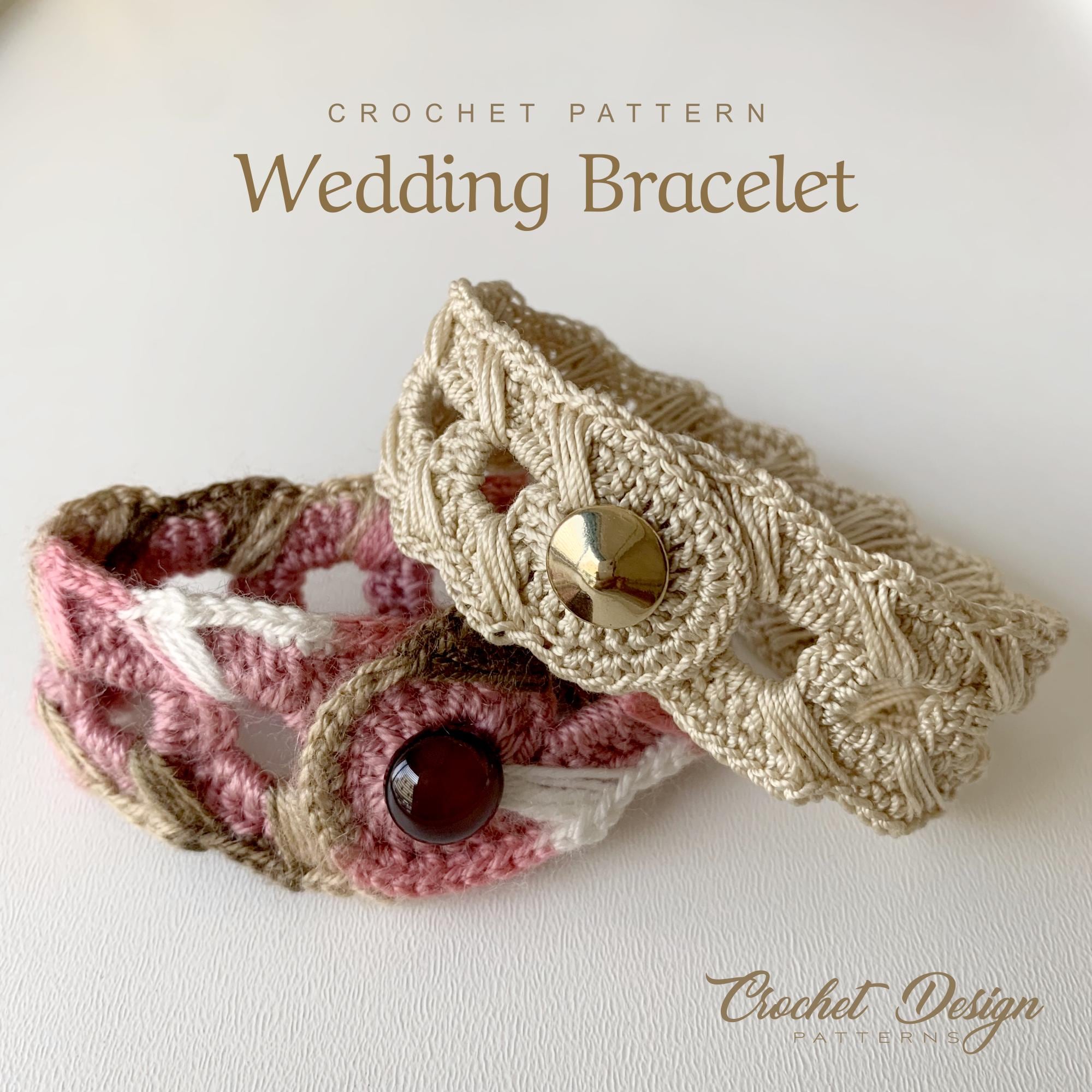 Crochet wedding bracelet crochet pattern / Crochet Cuff