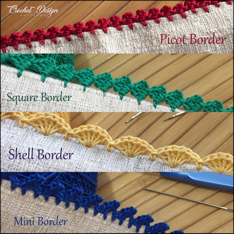 Crochet Border Patterns for Beginners: Picot, Shell, Square (e-book) - Etsy