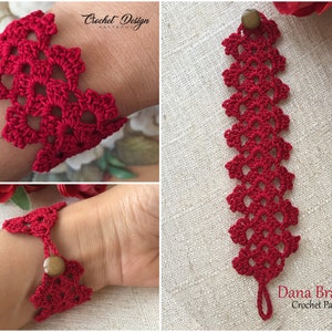 Dana manchet/armband - haak pdf-patroon - hoe u sieraden haakt