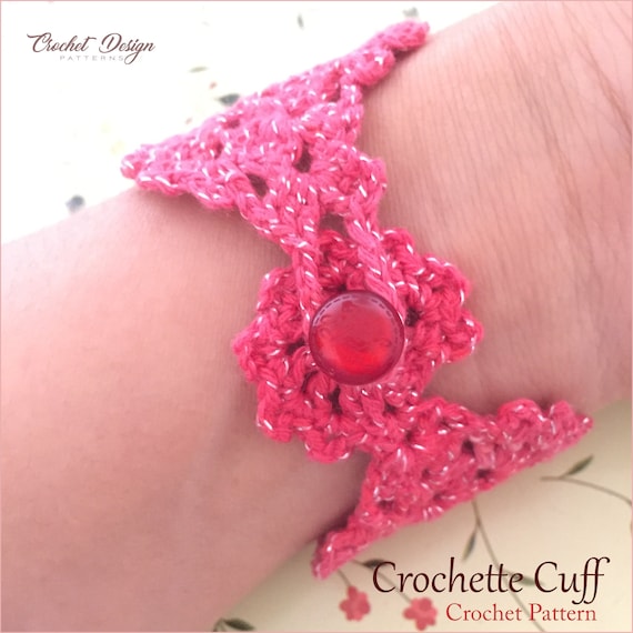 初心者向けかぎ針編みカフ／ブレスレットの編み図 - Etsy 日本