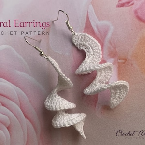 Spiral Earrings, Crochet Earrings Pattern, Crochet Earring pattern, PDF File - PDF pattern for beginners, crochet earrings