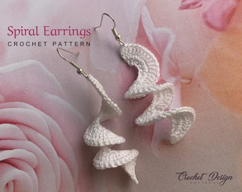 Spiral Earrings, Crochet Earrings Pattern, Crochet Earring pattern, PDF File - PDF pattern for beginners, crochet earrings